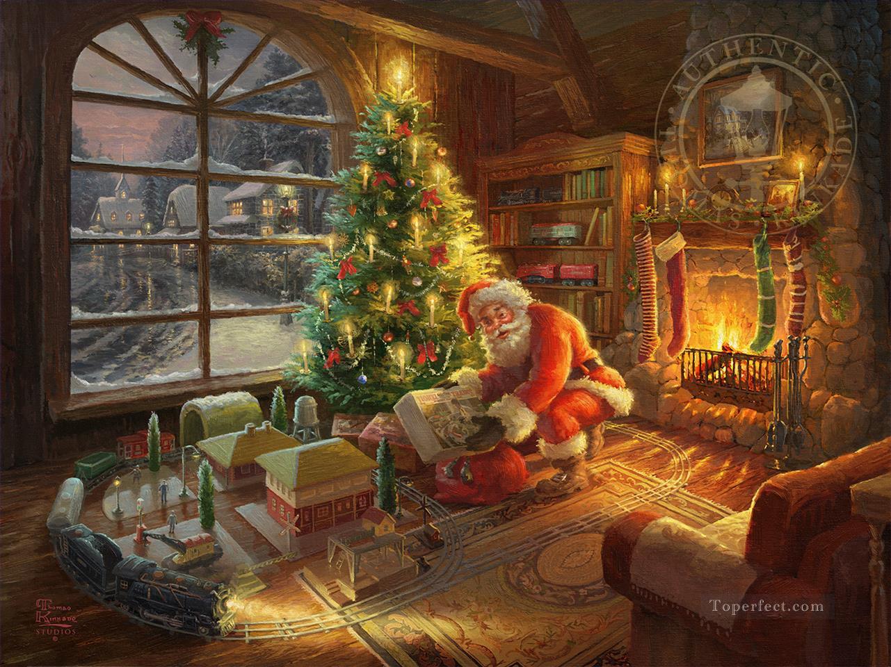 Santa Livraison spéciale Noël Peintures à l'huile